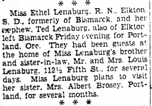 Clipping from The Bismarck Tribune